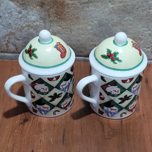 MSI Snowman Coffee Tea Mugs with Lid Set of 2 - Picture 12 of 12